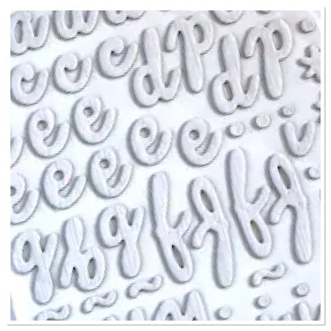 American Crafts MUSE Cursive White Chipboard Letter Stickers