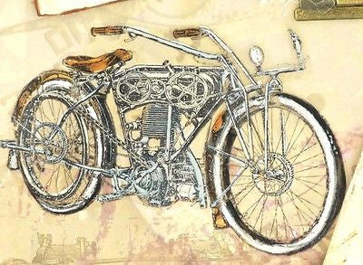 LaBlanche MOTORCYCLE Vintage Mounted Stamp