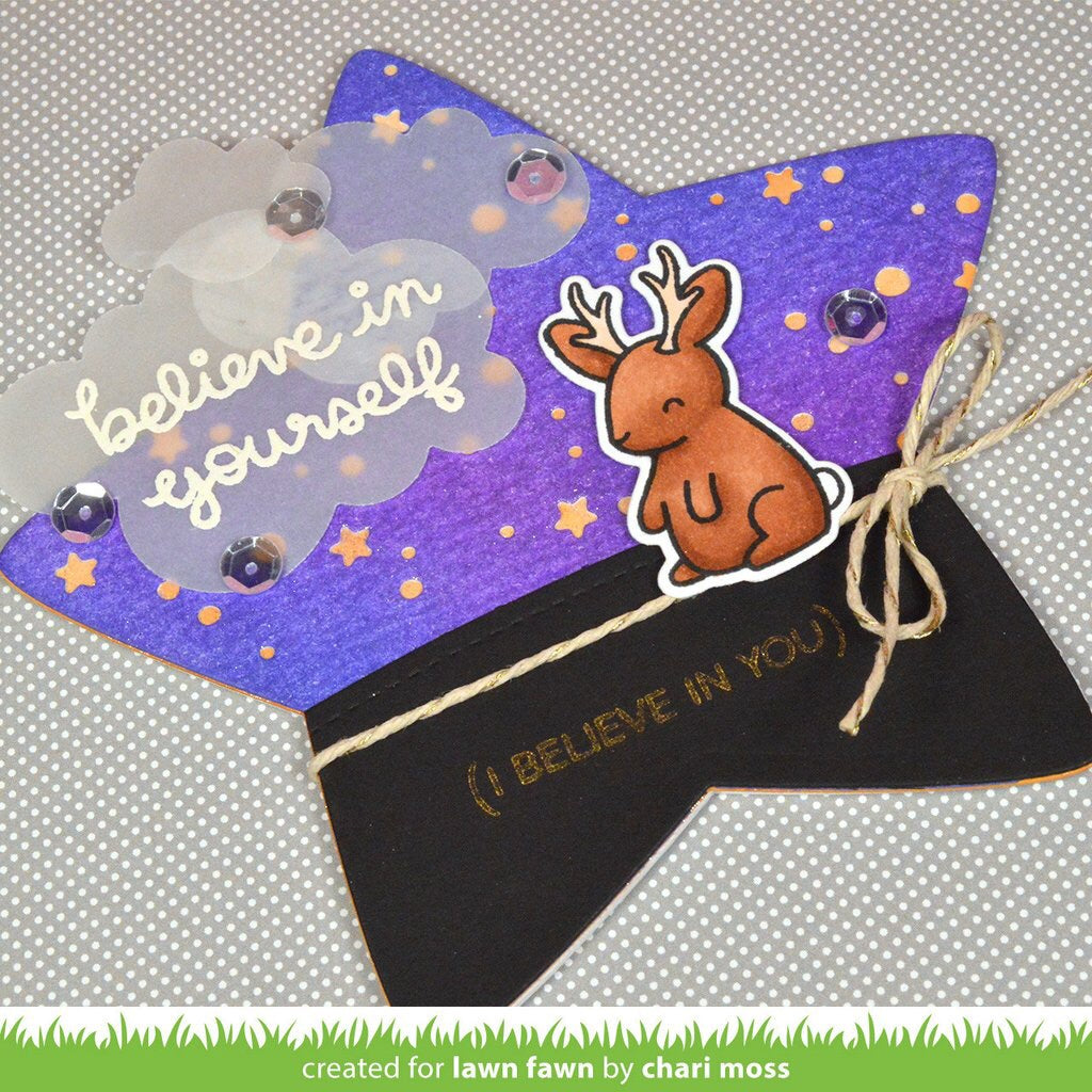 Lawn Fawn BELIEVE IN YOURSELF Stamp Sample @scrapbooksrus