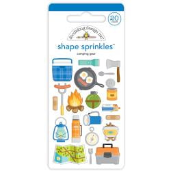 Doodlebug CAMPING GEAR Shape Sprinkles Stickers 20pc Scrapbookrus