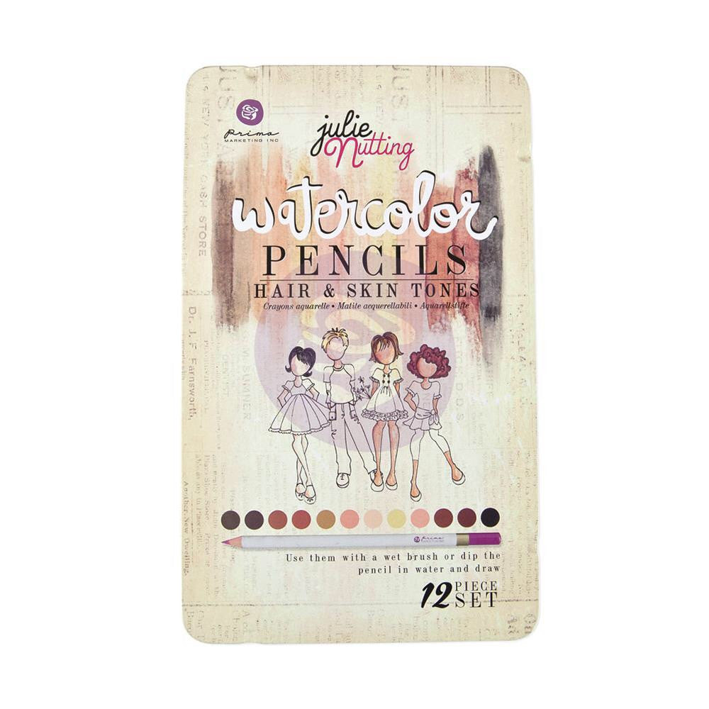 Prima Julie Nutting HAIR &amp; SKIN TONES Watercolor Pencils 12pc - Scrapbook Kyandyland