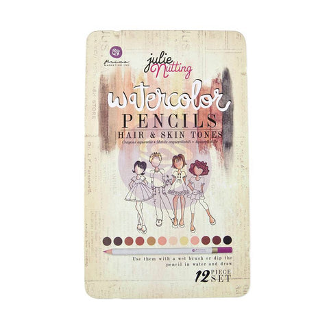 Prima Julie Nutting HAIR & SKIN TONES Watercolor Pencils 12pc - Scrapbook Kyandyland