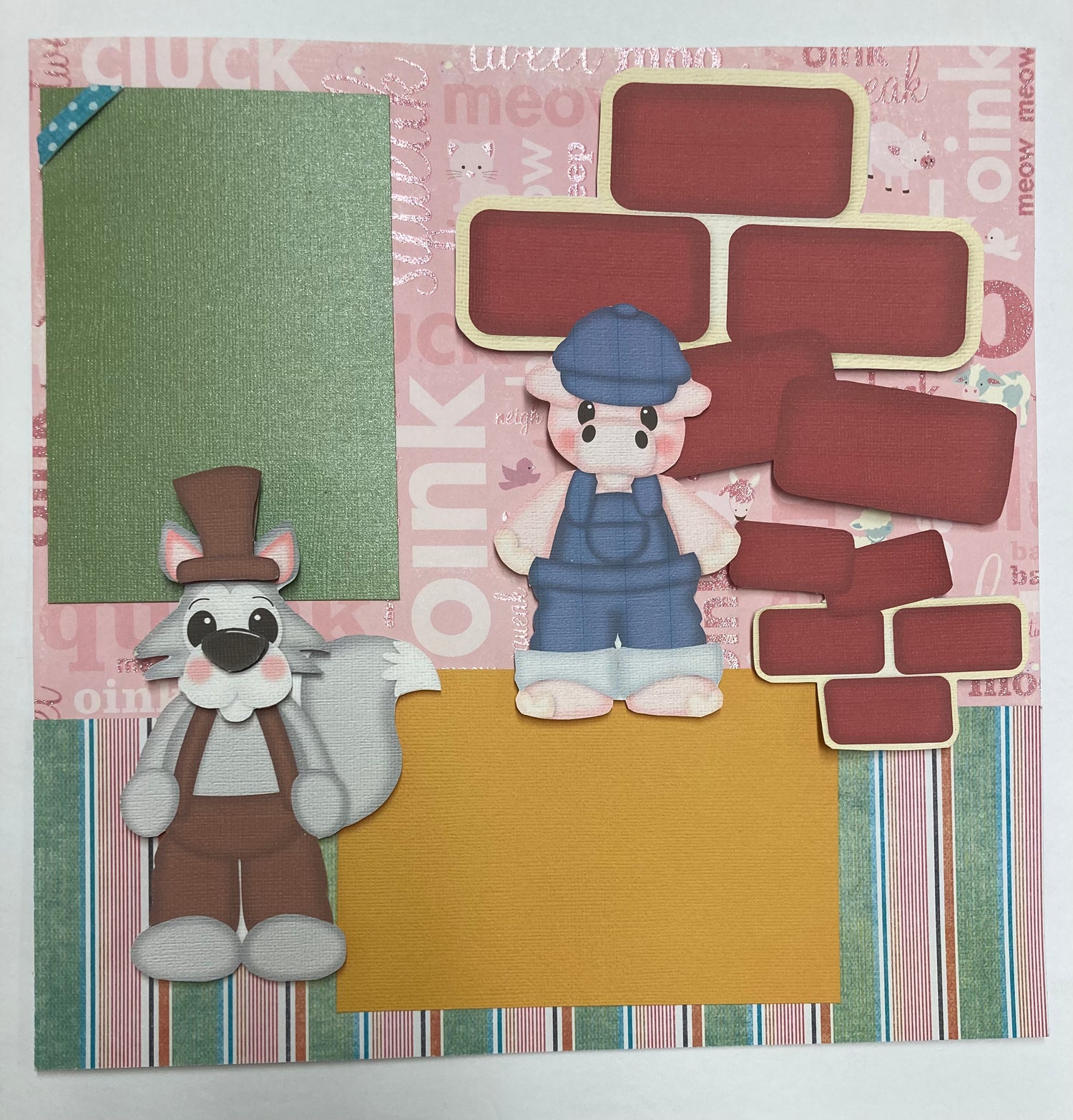 Page Kits THREE LITTLE PIGS (2) 12&quot;X12&quot; Scrapbook Layouts Scrapbooksrus Las Vegas