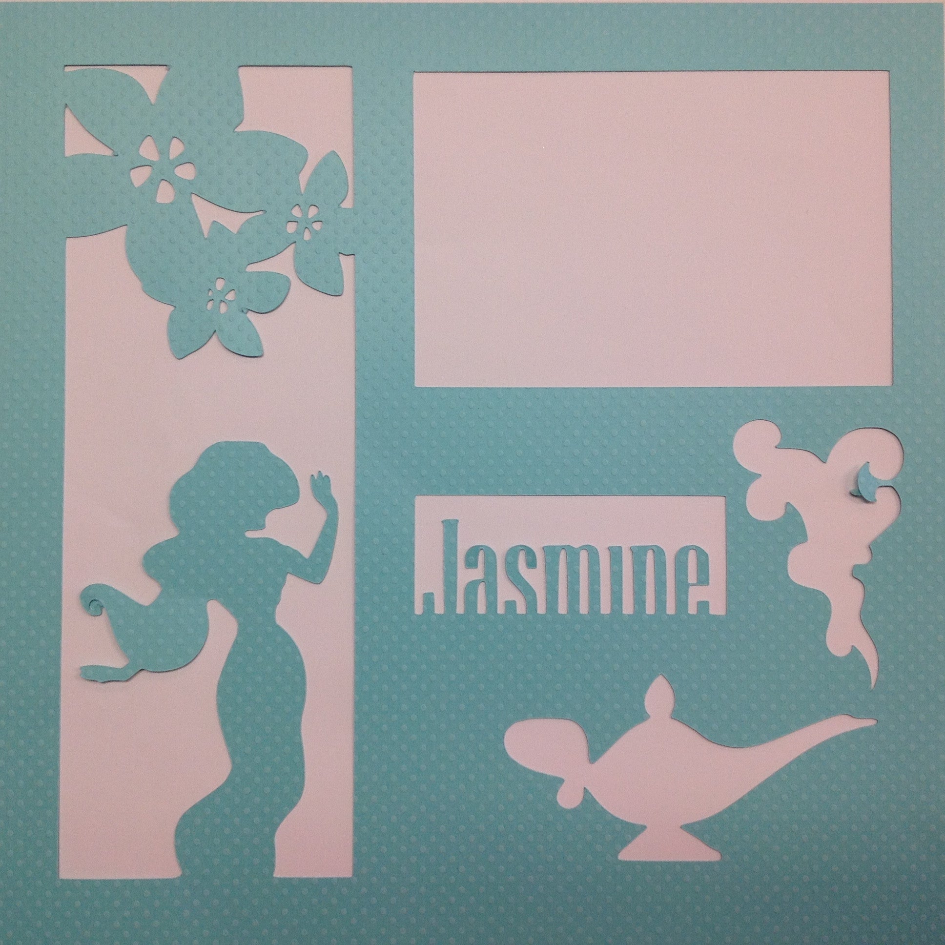 Page Frame Disney JASMINE AQUA DOT 12&quot;x12&quot; Scrapbook Overlays