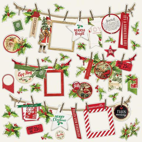 Simple Stories Simple Vintage CHRISTMAS 12&quot;X12&quot; Banner Cardstock Sticker Sheet Scrapbooksrus