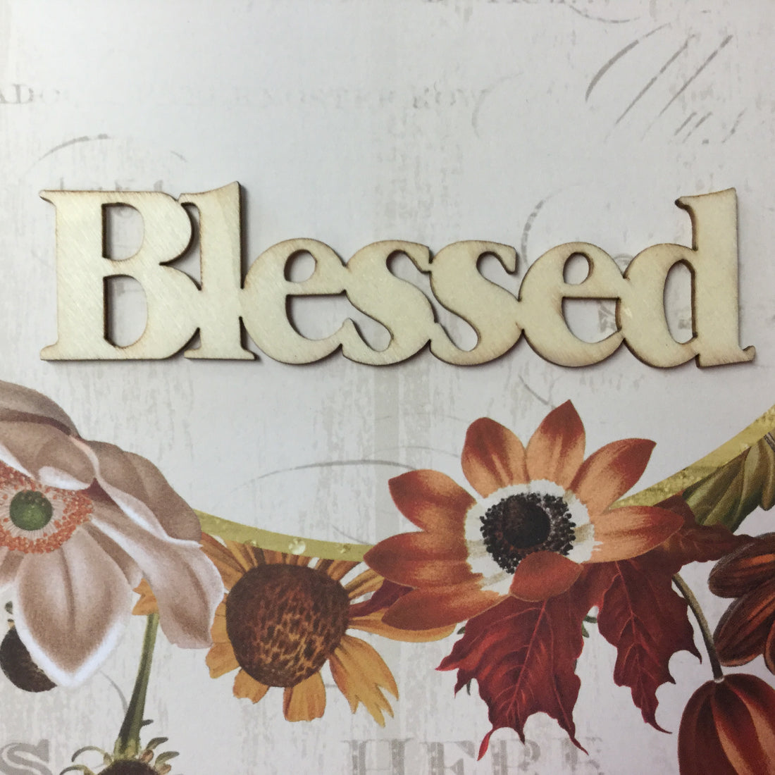 Wooden Harvest Titles BLESSED Wood Word 1pc @Scrapbooksrus Las Vegas Largest Scrapbook Store