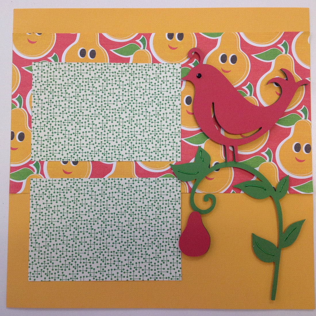 Premade Scrapbook Page (2) 12"x12" PARTRIDGE PEAR TREE 2