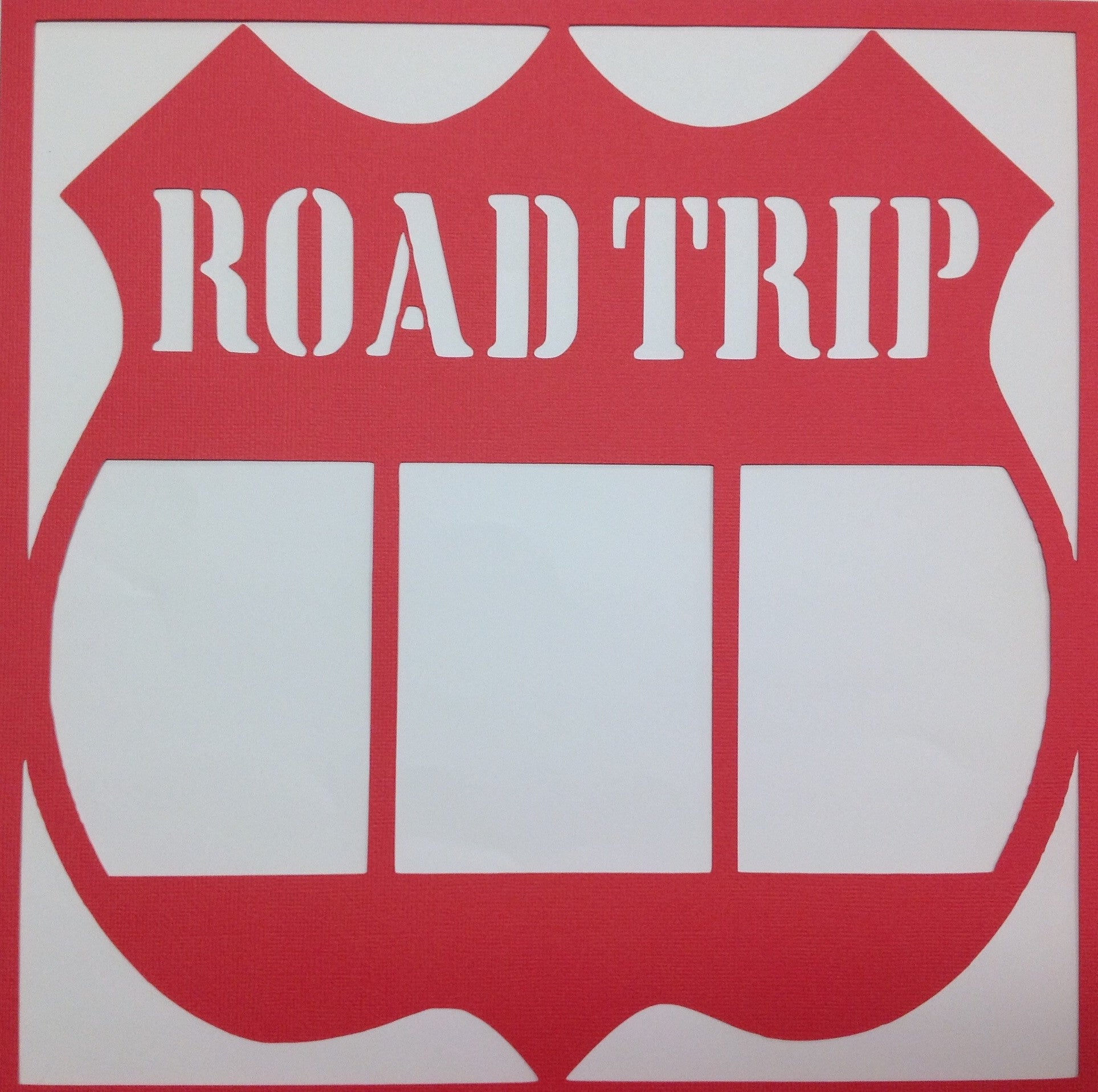 Page Frame ROAD TRIP RED Travel 12&quot;x12&quot; Scrapbook Overlays