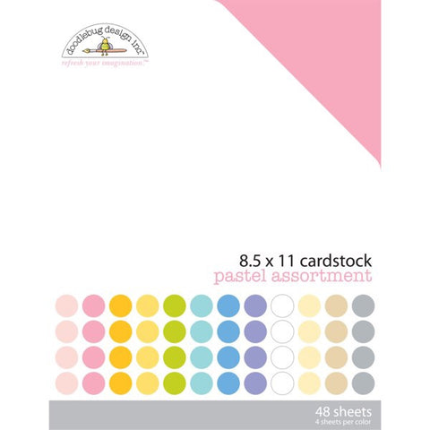 Doodlebug Cardstock PASTEL ASSORTMENT 8.5”X11” 48pc @Scrapbooksrus Las Vegas