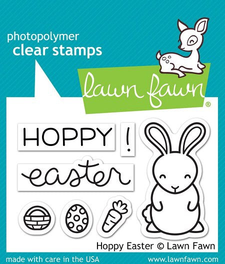 Lawn Fawn HOPPY EASTER Clear Stamps 3&quot;X2&quot; 7pc Scrapbooksrus