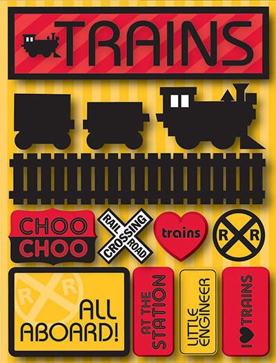 Reminisce Signature Sticker TRAINS @scrapbooksrus