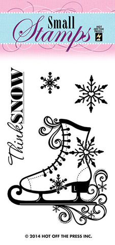 Small Stamps ICE SKATE Clear Acrylic Stamp 4pc