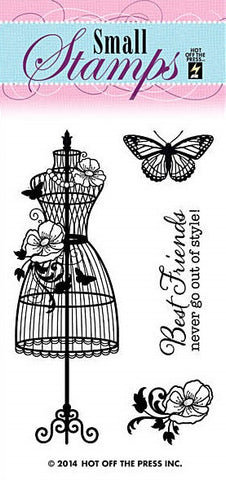 Small Stamps DRESSFORM Clear Acrylic Stamp 4pc