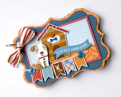 Echo Park Bark NAVY ORANGE  12"X12" Cardstock Paper