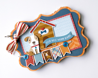 Echo Park Bark NAVY ORANGE  12&quot;X12&quot; Cardstock Paper