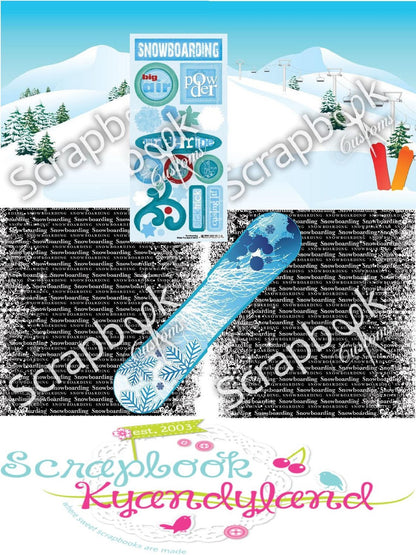 Scrapbook Customs SNOWBOARDING GO BIG RIGHT 1 Sports Sheet - Scrapbook Kyandyland