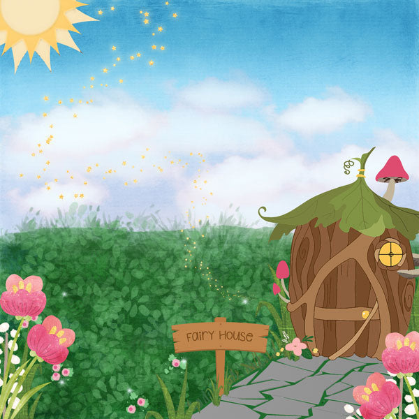 Scrapbook Customs FAIRY HOUSE Tinkerbell 12"X12" Scrapbook Kit