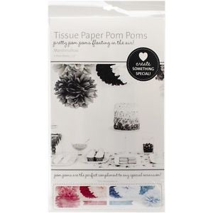 Kaisercraft Tissue Paper Pom Poms MARSHMALLOW White