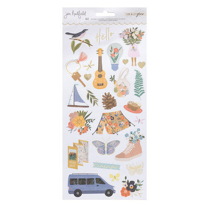 Jen Hadfield Live &amp; Let Grow FOIL CARDSTOCK STICKERS Scrapbooksrus