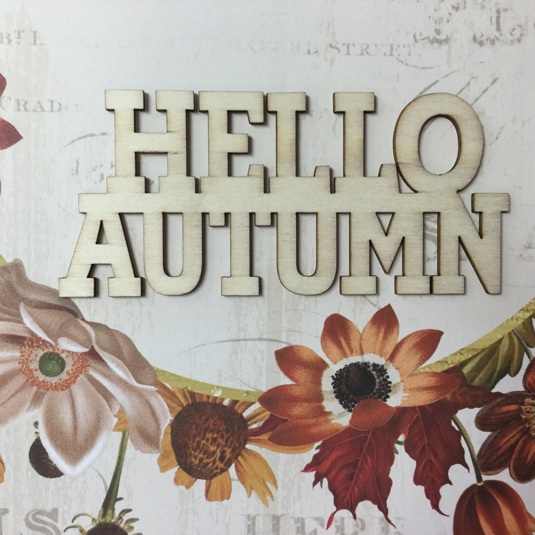 Wooden Harvest Titles HELLO AUTUMN Wood Word 1pc @Scrapbooksrus Las Vegas Largest Scrapbook Store