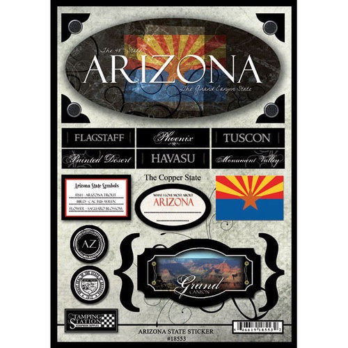 ARIZONA Scrapbook Stickers 10&quot;X 7 19pc - Scrapbook Kyandyland