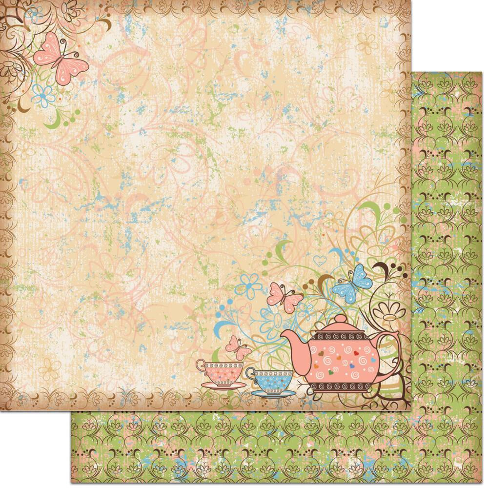 Feature Art Party Collection TEA PARTY  12&quot;X12&quot; Scrapbook Paper Scrapbooksrus