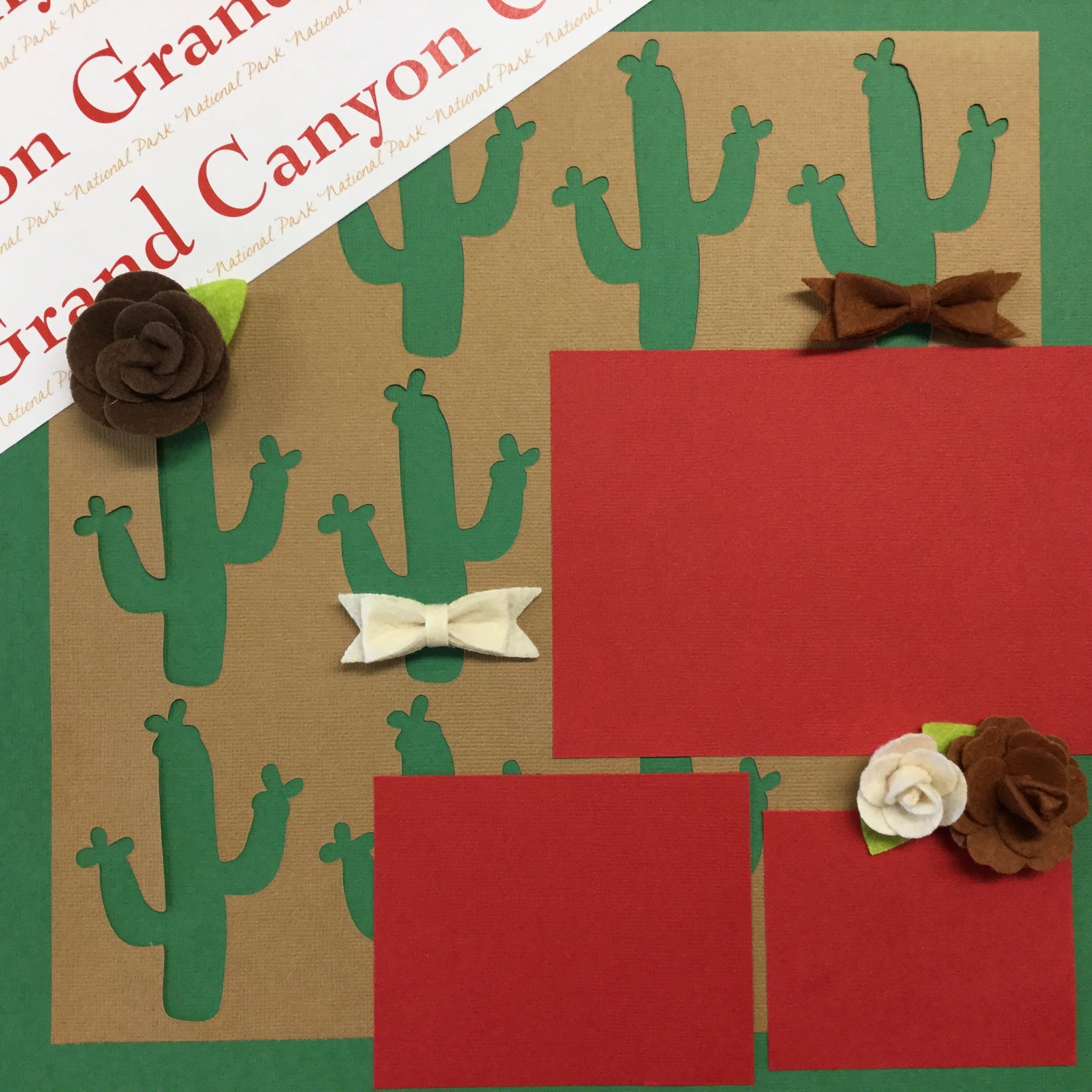 Premade Scrapbook Page 12&quot;x12&quot; GRAND CANYON BOWS