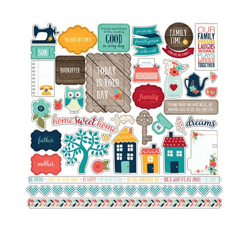 Echo Park The Story Of Our Family ELEMENT STICKERS 12x12 40pc Scrapbooksrus