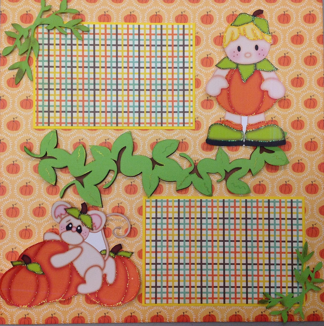 Page Kits (2) 12&quot;X12&quot; Scrapbook PUMPKIN CUTIES - Scrapbook Kyandyland