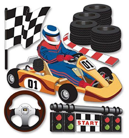 Racing Jolee's Boutique GO CARTS 3D Sports Stickers 6pc