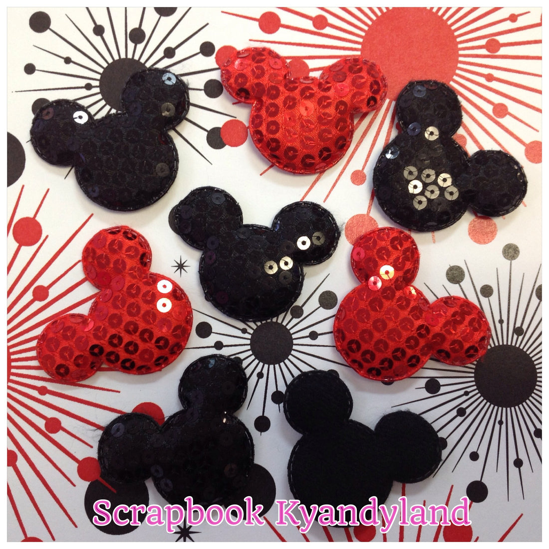 Scrapbook Kyandyland MICKEY HEADS Sequin 2.25&quot; 3pc