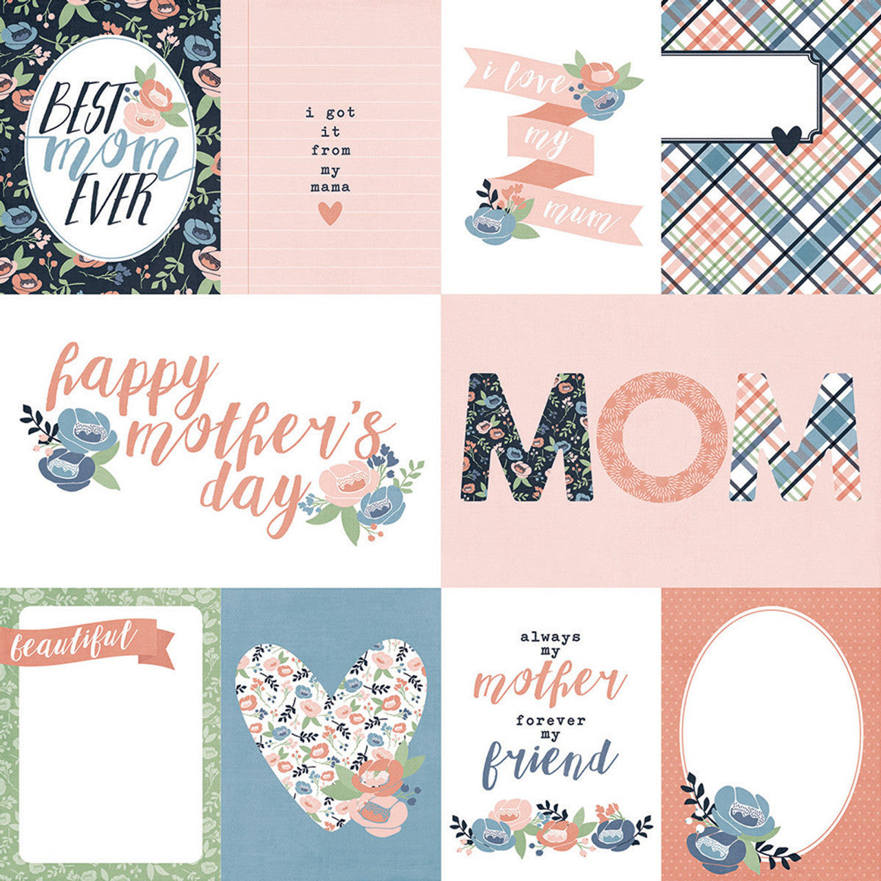 Simple Stories MOM’S DAY 12x12 Scrapbook Paper Kit 16pc