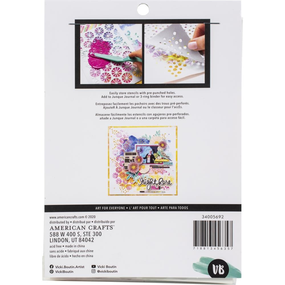 American Crafts Vicki Boutin COLOR STUDY BUBBLES Stencil Set 3pc