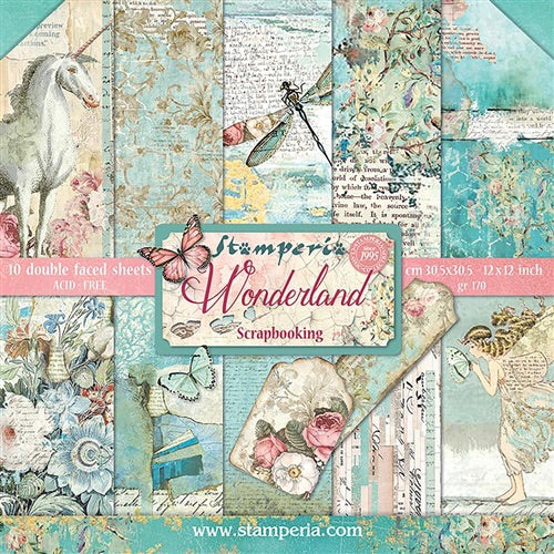 Stamperia Scrapbooking Paper 12&quot;X12&quot; WONDERLAND PAPER PAD Scrapbooksrus