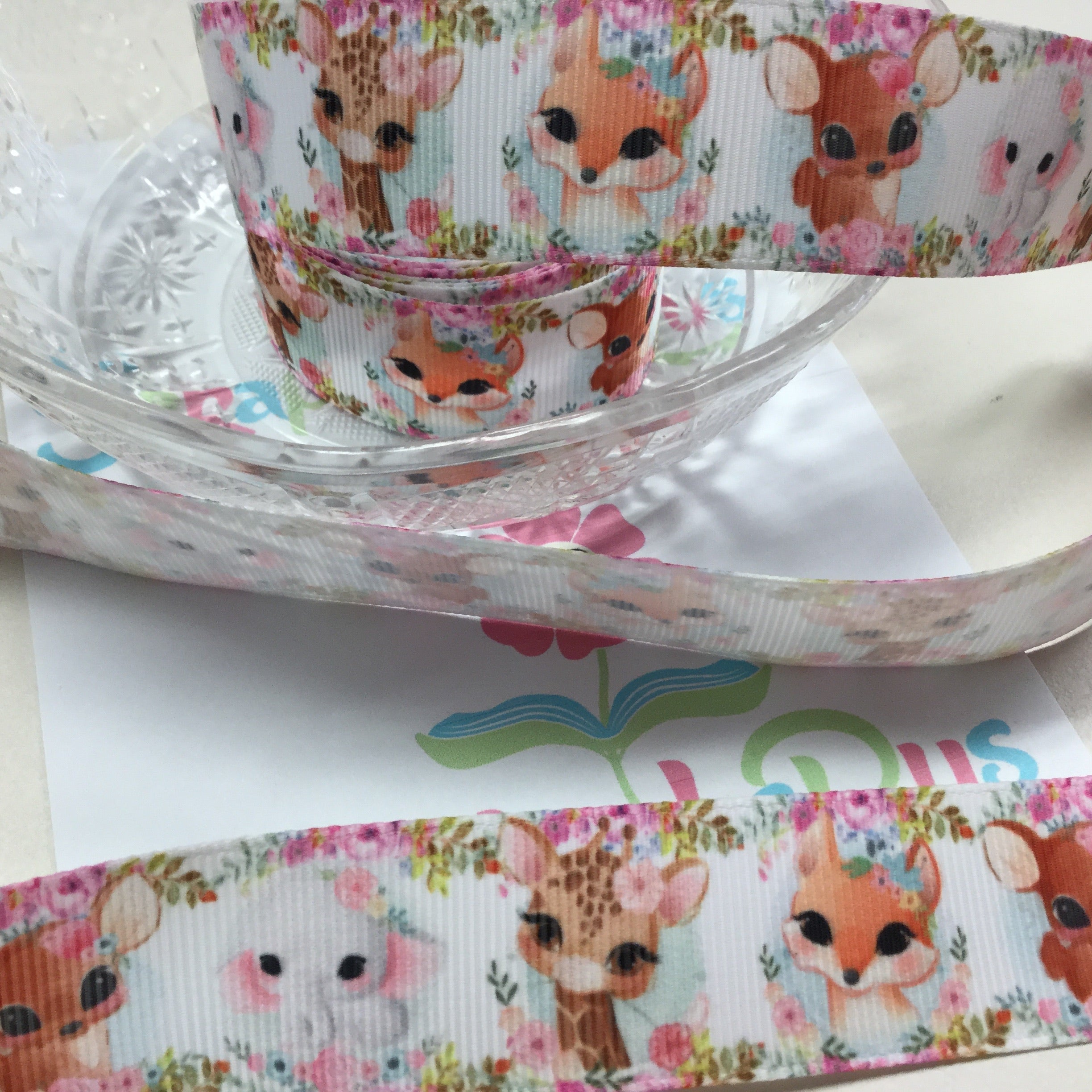 Animal Cuties Floral Grosgrain Ribbon 1 yard Scrapbooksrus Scrapbook Store