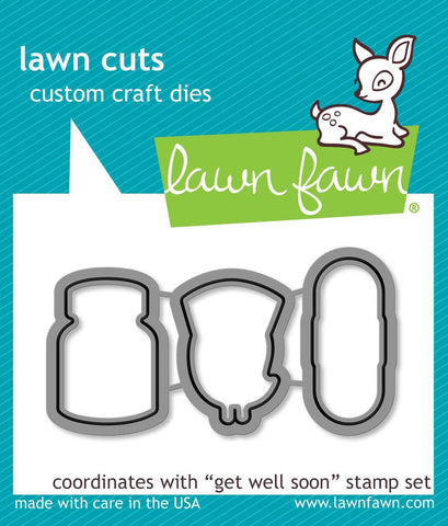 Lawn Fawn Cuts GET WELL SOON Custom Craft Die