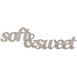 Fabscraps SOFT &amp; SWEET Die-Cut Grey Chipboard Word - Scrapbook Kyandyland