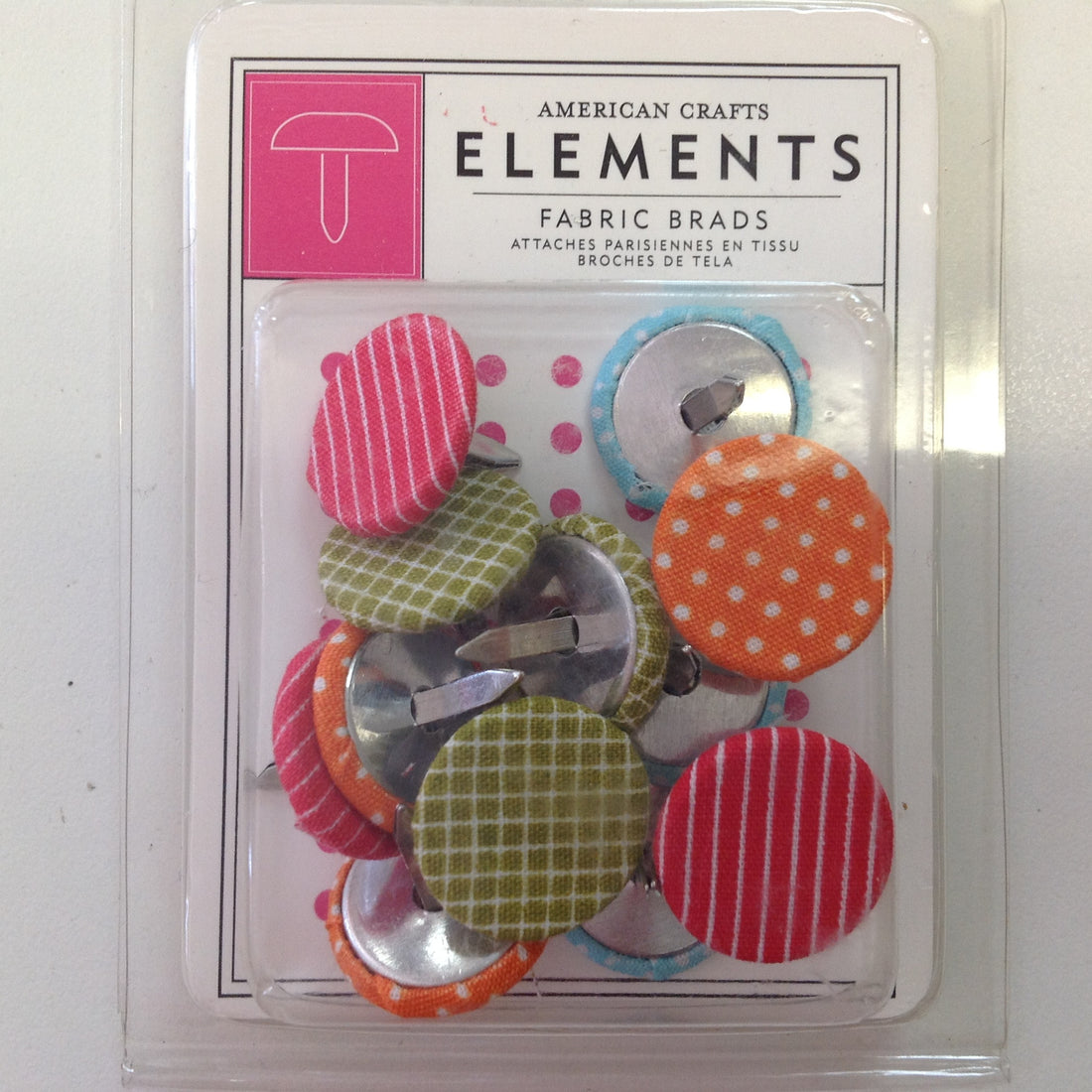 American Crafts Elements DAYDREAMS Fabric Brads 12pc - Scrapbook Kyandyland