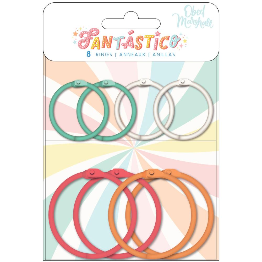 American Crafts Obed Marshall Fantastico Colored O-Rings 8pc Scrapbookrus