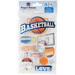 Paper House BASKETBALL SWISH 3D Stickers 13pc