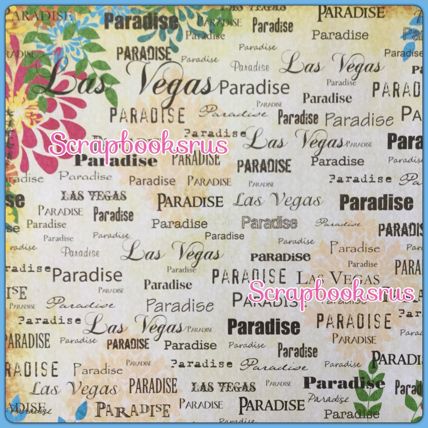 Las Vegas Paradise Orange 12&quot;X12&quot; Scrapbook Paper