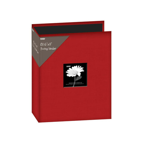 Pioneer 8.5X11 RED 3-Ring Fabric Frame Scrapbook Album