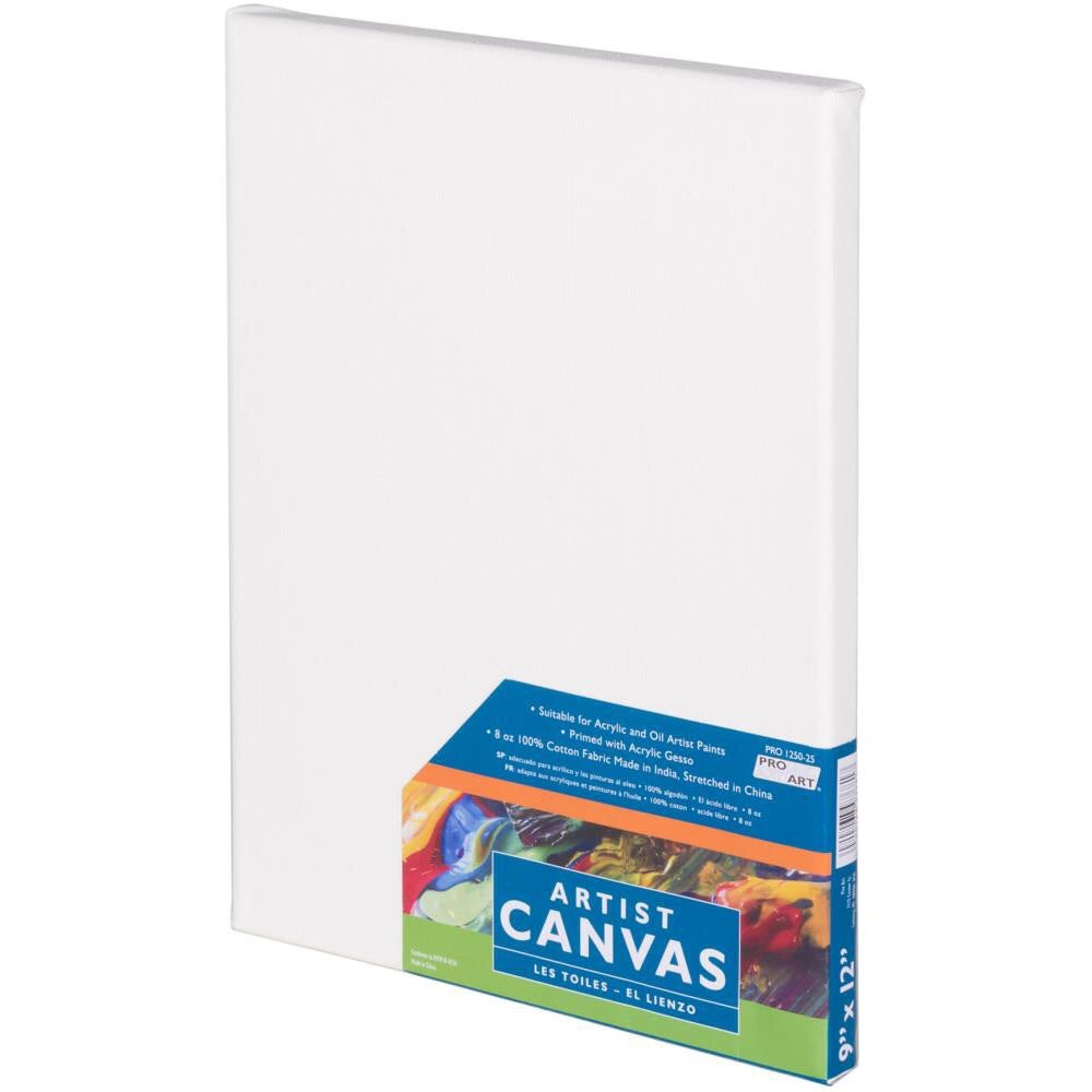 Pro Art Stretched Canvas 9”x12” White