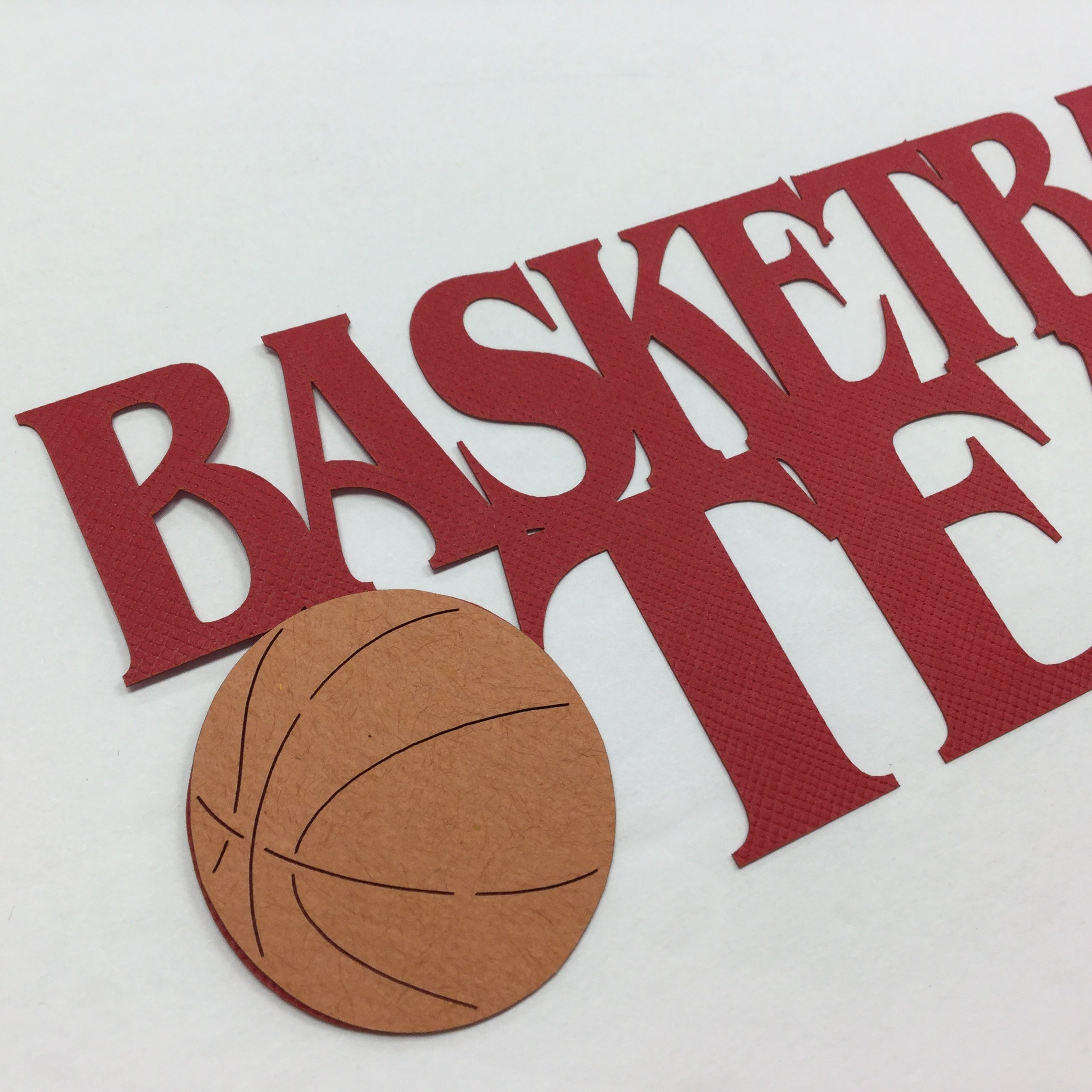 BASKETBALL TEAM Red Laser Die Cut 2pc Scrapbooksrus