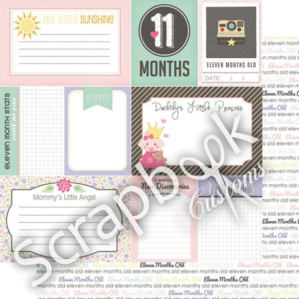 BABY GIRL MONTHS 12&quot;X12&quot; Scrapbook Customs Paper