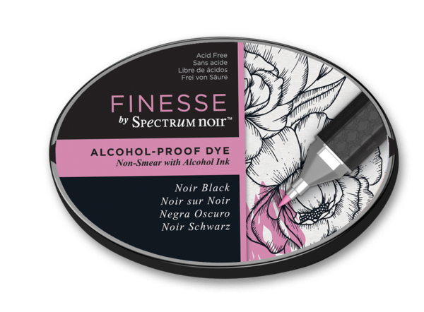 Spectrum Noir Finesse ALCOHOL-PROOF DYE Black Scrapbooksrus