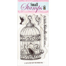 Small Stamps BIRD IN A CAGE Clear Acrylic Stamp 4pc