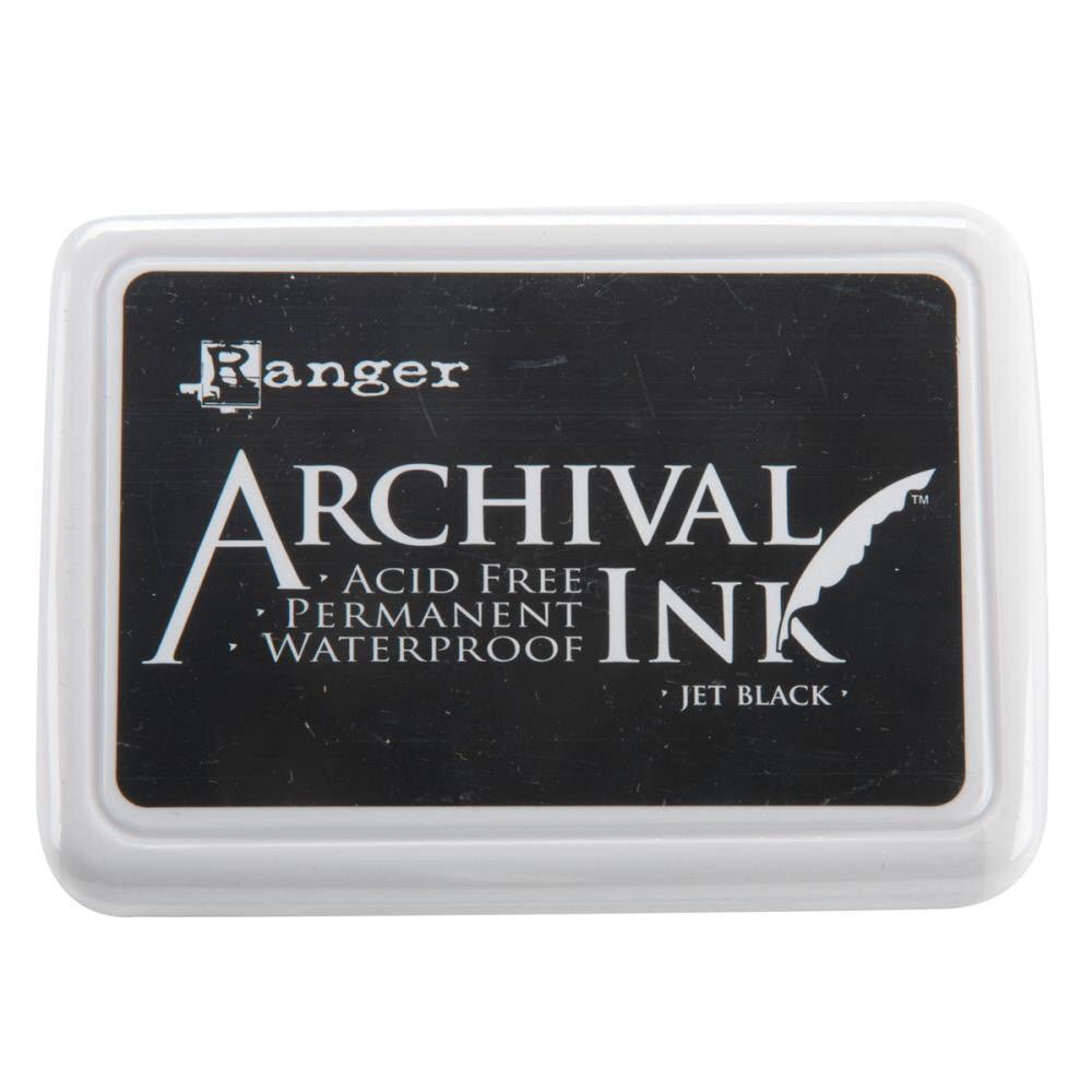 Ranger JET BLACK Permanent Waterproof Archival Ink - Scrapbook Kyandyland