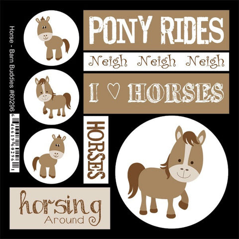 Barn Buddies HORSE Pony Scrapbook Stickers 9 pc