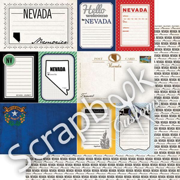 NEVADA Vintage Journal 12&quot;X12&quot; Custom Travel Paper LV - Scrapbook Kyandyland
